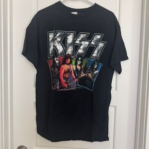 Kiss Tour Shirt Band Rock The Nation 2004 Black Size Medium